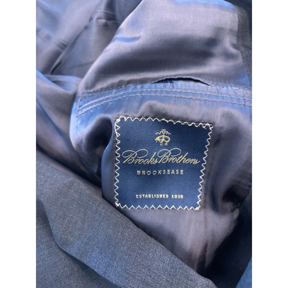 Brooks Brothers Brooksease Mens 50L‎ Gray 100% Wool Blazer Jacket Made in Canada
